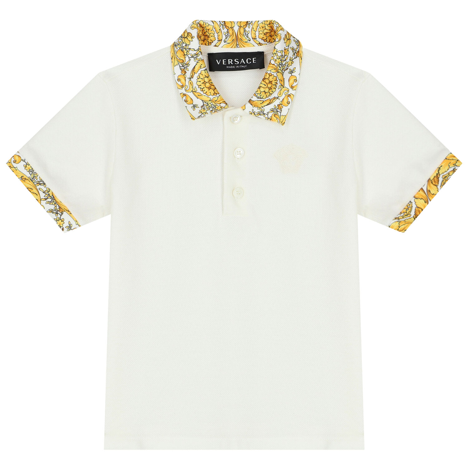 Younger Boys Ivory Logo Medusa Polo Shirt, 1, hi-res
