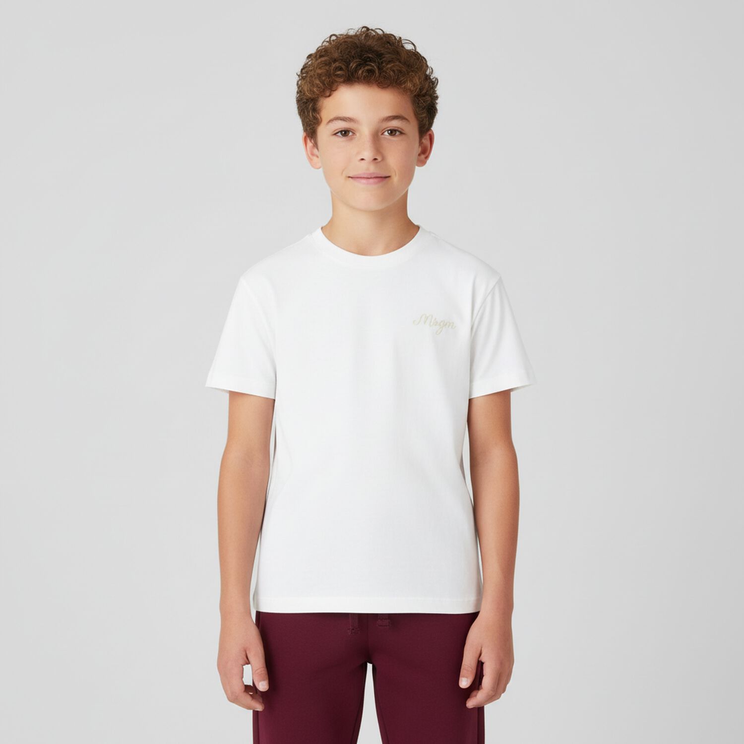 Boys Ivory Logo T-Shirt, 1, hi-res