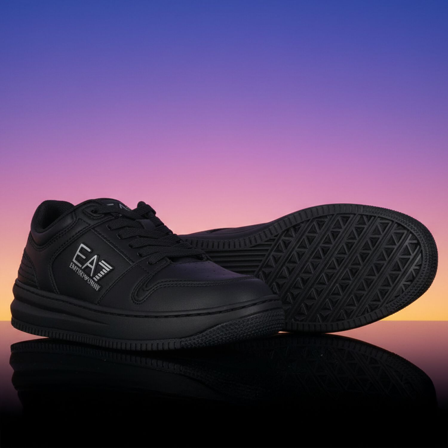 Black Logo Trainers, 2, hi-res