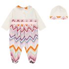 Baby Girls Ivory & Pink Zig Zag Babygrow Gift Set, 1, hi-res