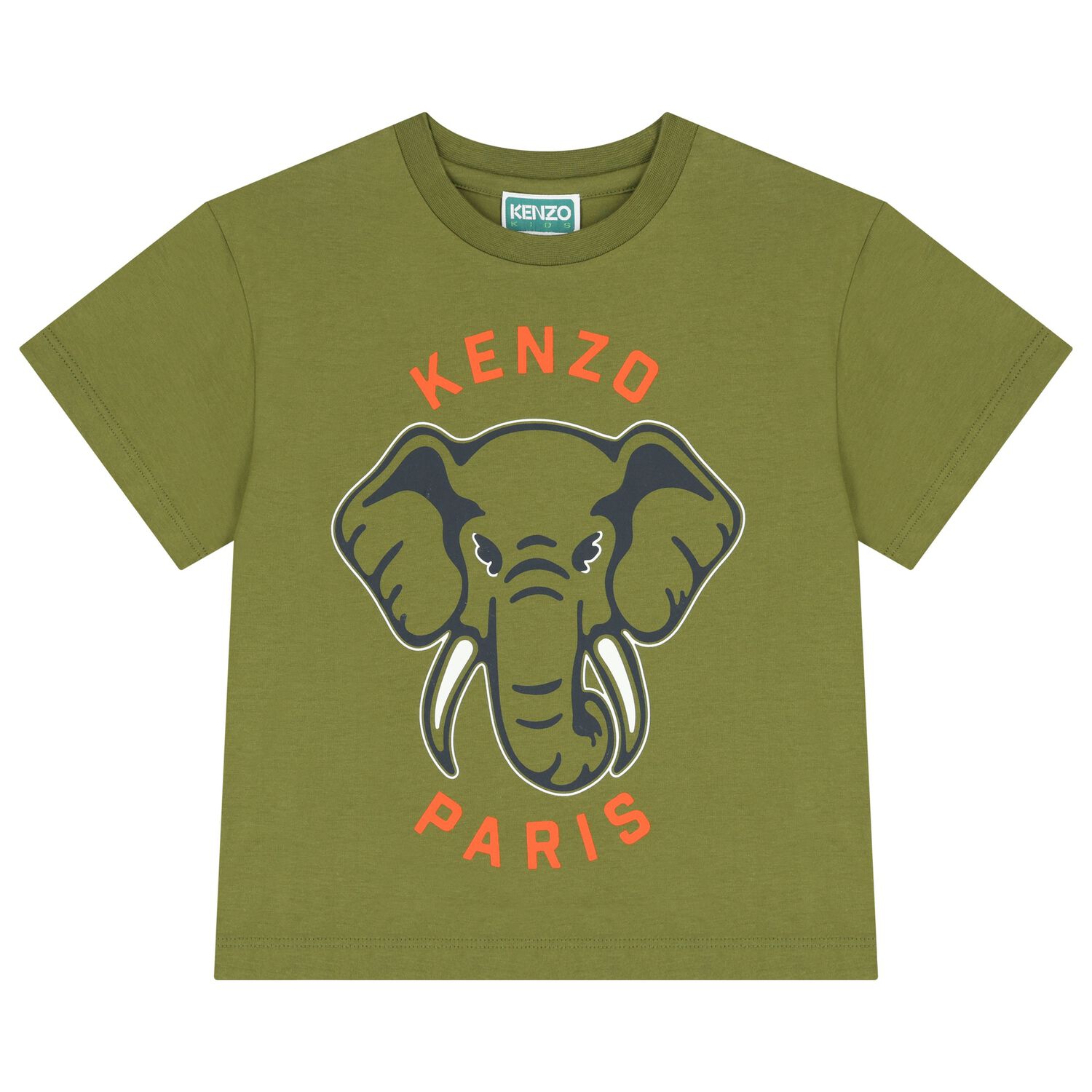 Boys Green Elephant Logo T-Shirt, 1, hi-res