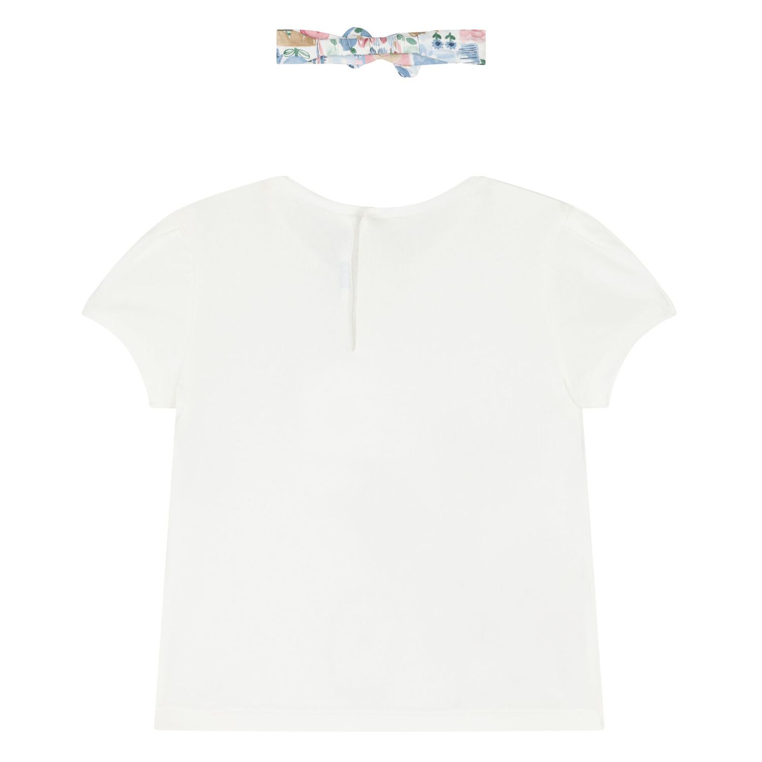Younger Girls White T-Shirt & Headband Set, 1, hi-res image number null