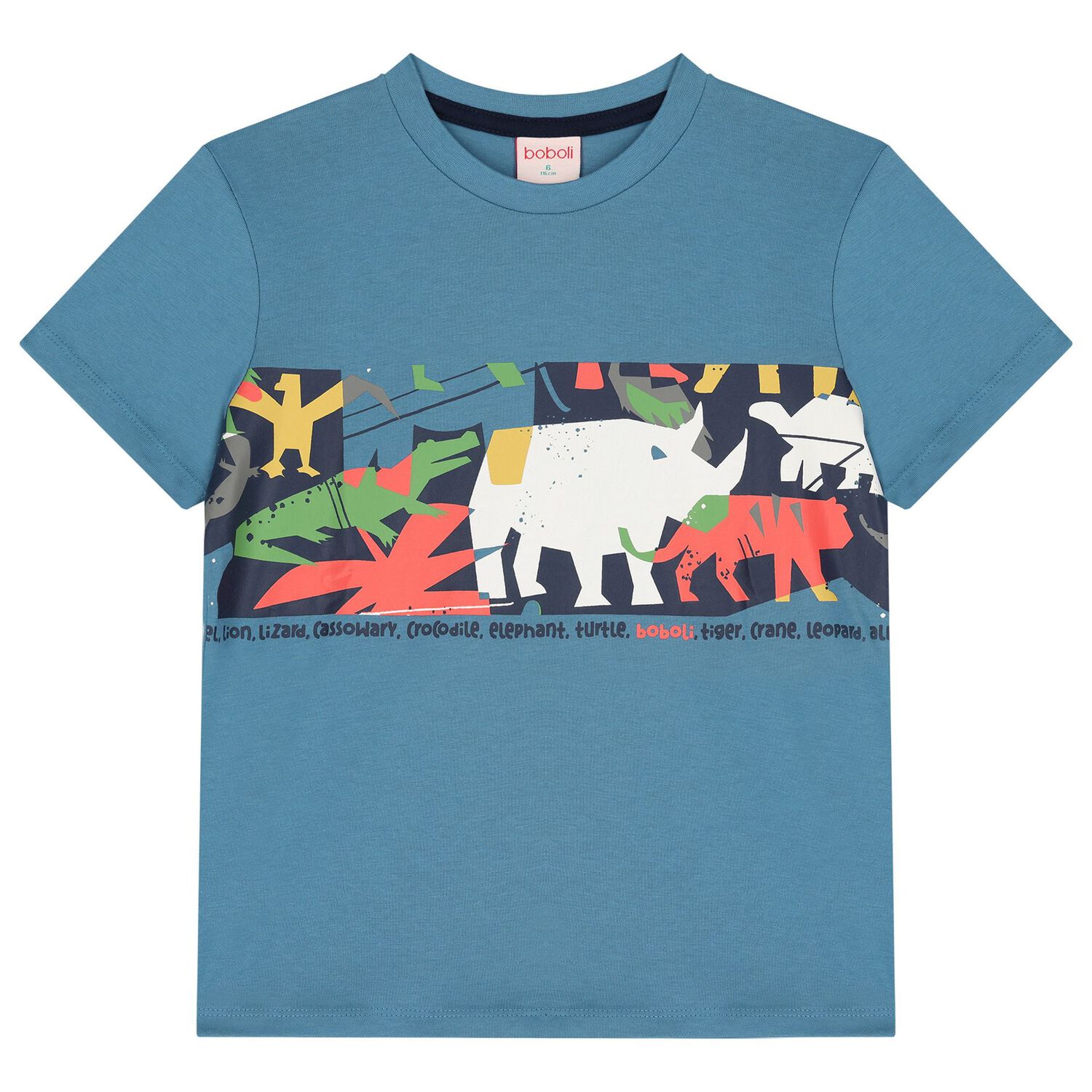 طقم شورت بشعار باللون الأزرق للأولاد, 1, hi-res