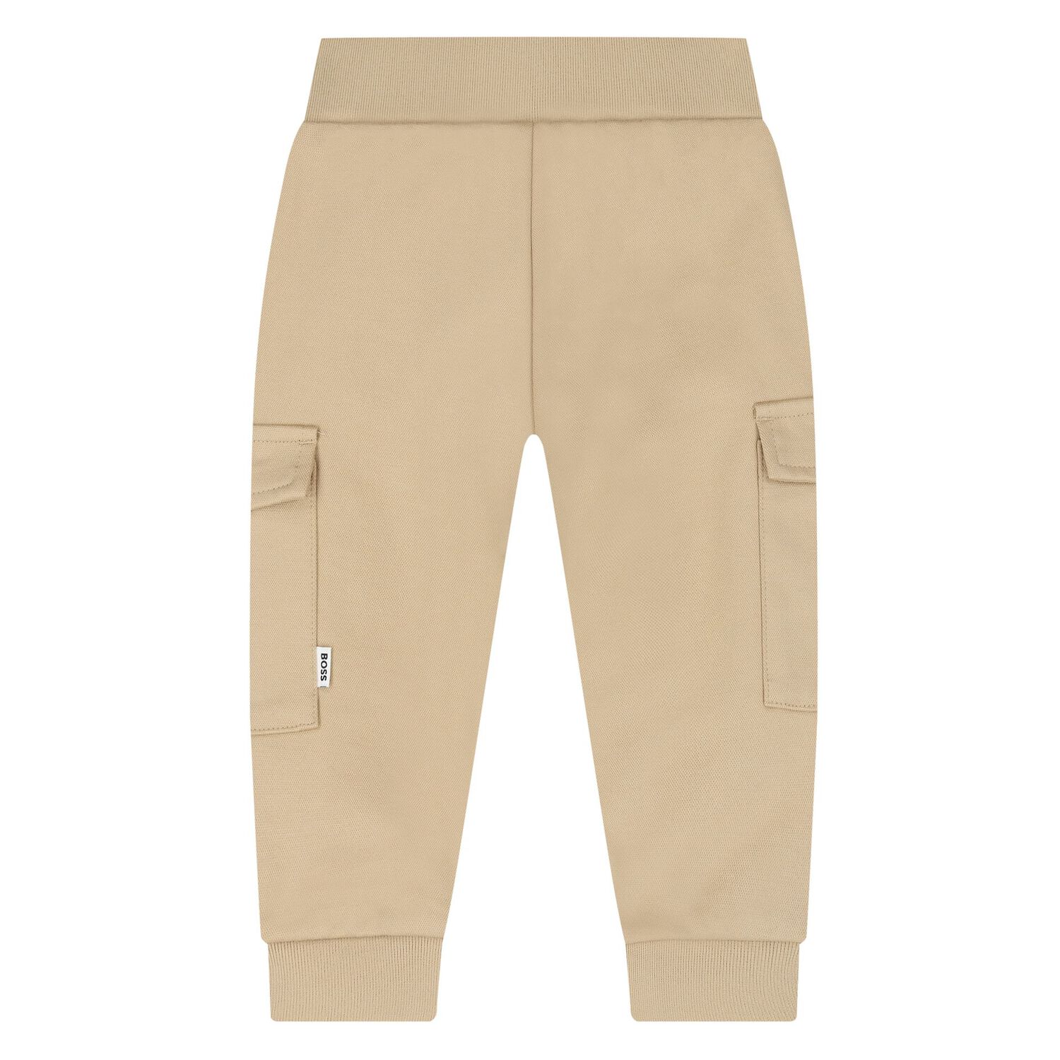 Younger Boys Beige Logo Trousers, 1, hi-res image number null