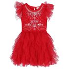 Baby Girls Red Embellished Tutu Dress Set, 1, hi-res