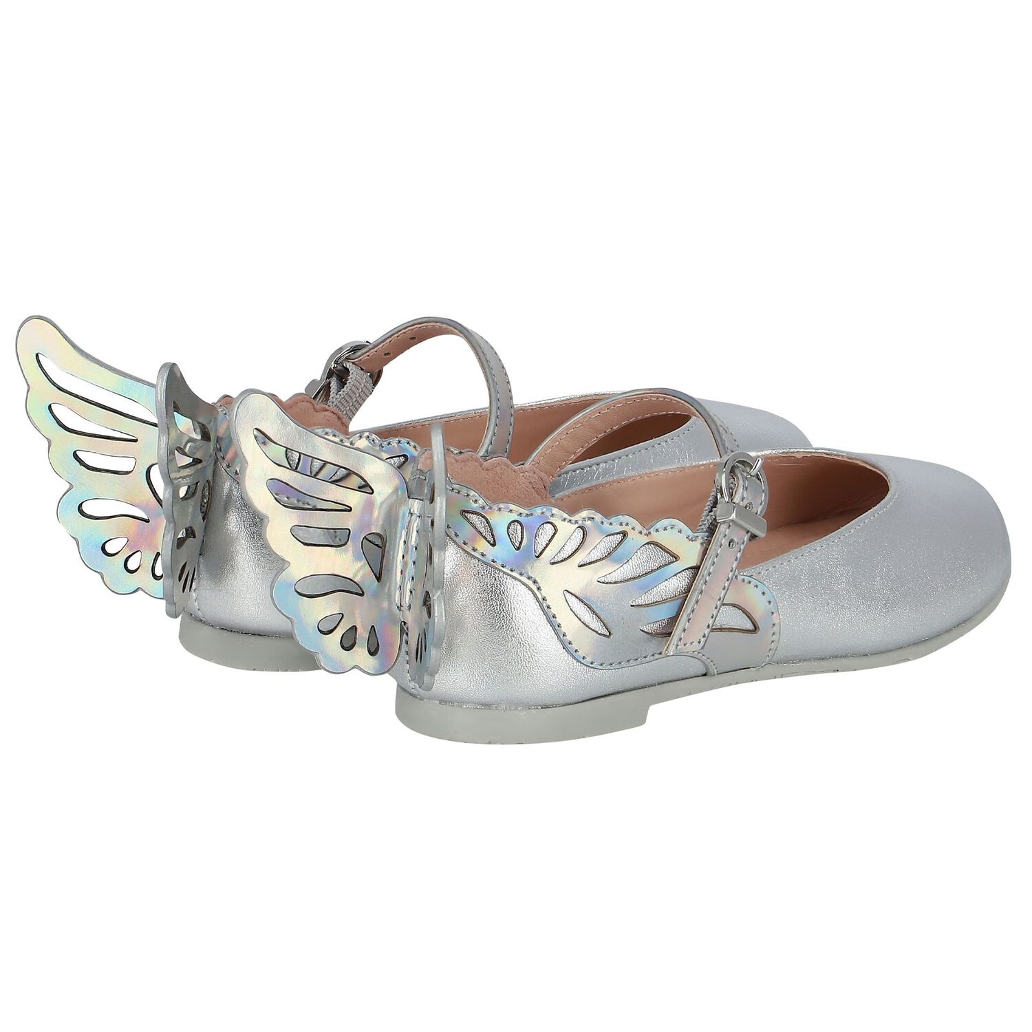 Girls Silver Leather Heavenly Shoes, 1, hi-res
