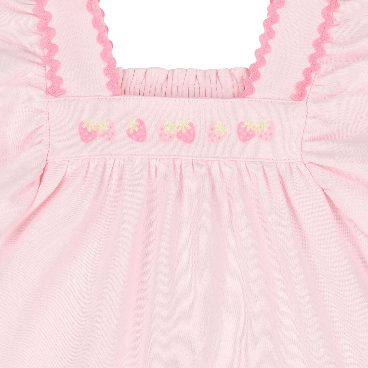 Baby Girls Pink Strawberry Dress, 1, hi-res