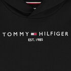 Boys Black Logo Hooded Top, 1, hi-res