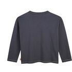 Girls Grey Sequin Heart Long Sleeve Top, 1, hi-res