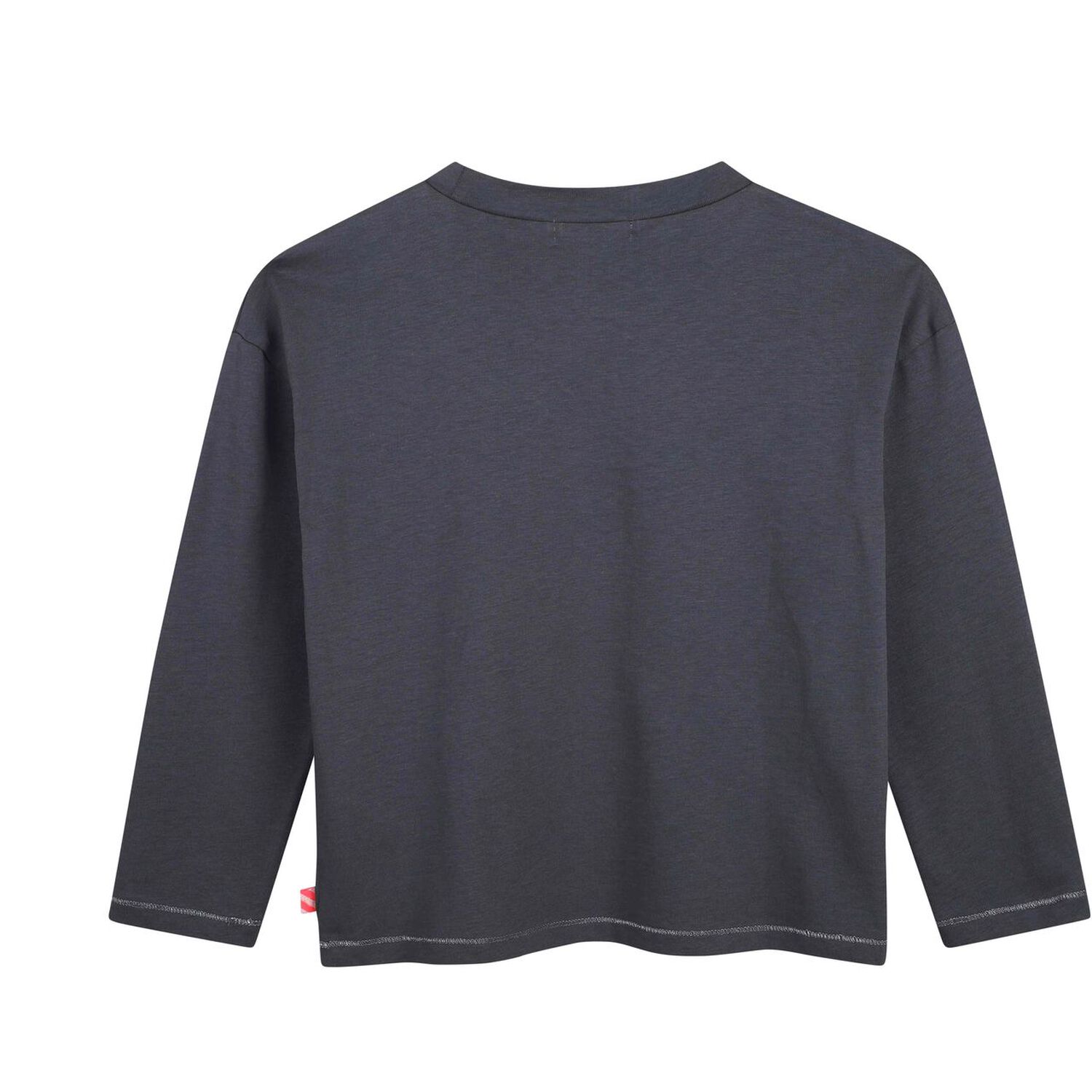 Girls Grey Sequin Heart Long Sleeve Top, 1, hi-res