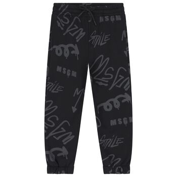 Boys Black Logo Joggers