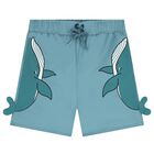 Boys Blue Whale Swim Shorts, 1, hi-res