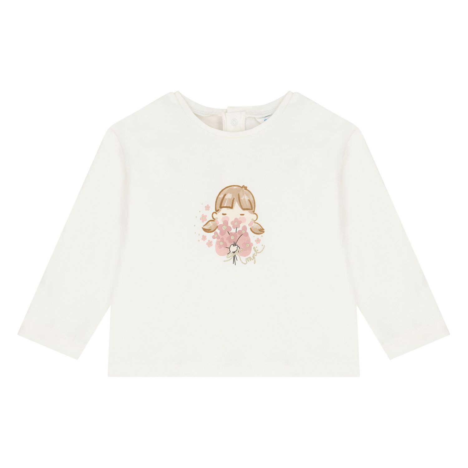 Younger Girls Ivory, Beige & Pink Floral Leggings Set, 1, hi-res