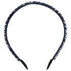 Girls Blue Diamante Headband, 4, hi-res
