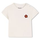 Younger Girls Pink & Ivory Boke Flower Tracksuit Set, 1, hi-res