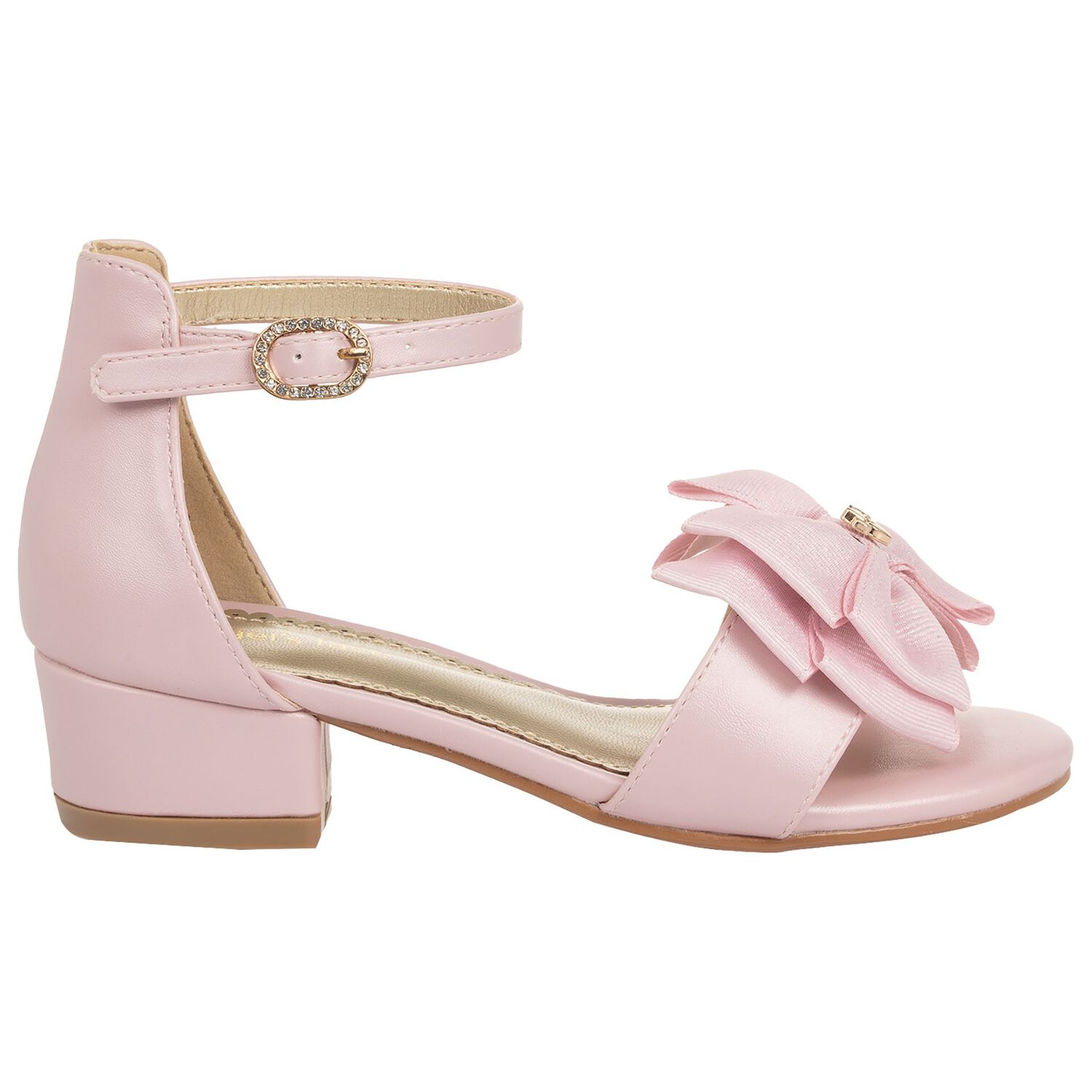 Girls Pink Bow Sandals, 2, hi-res