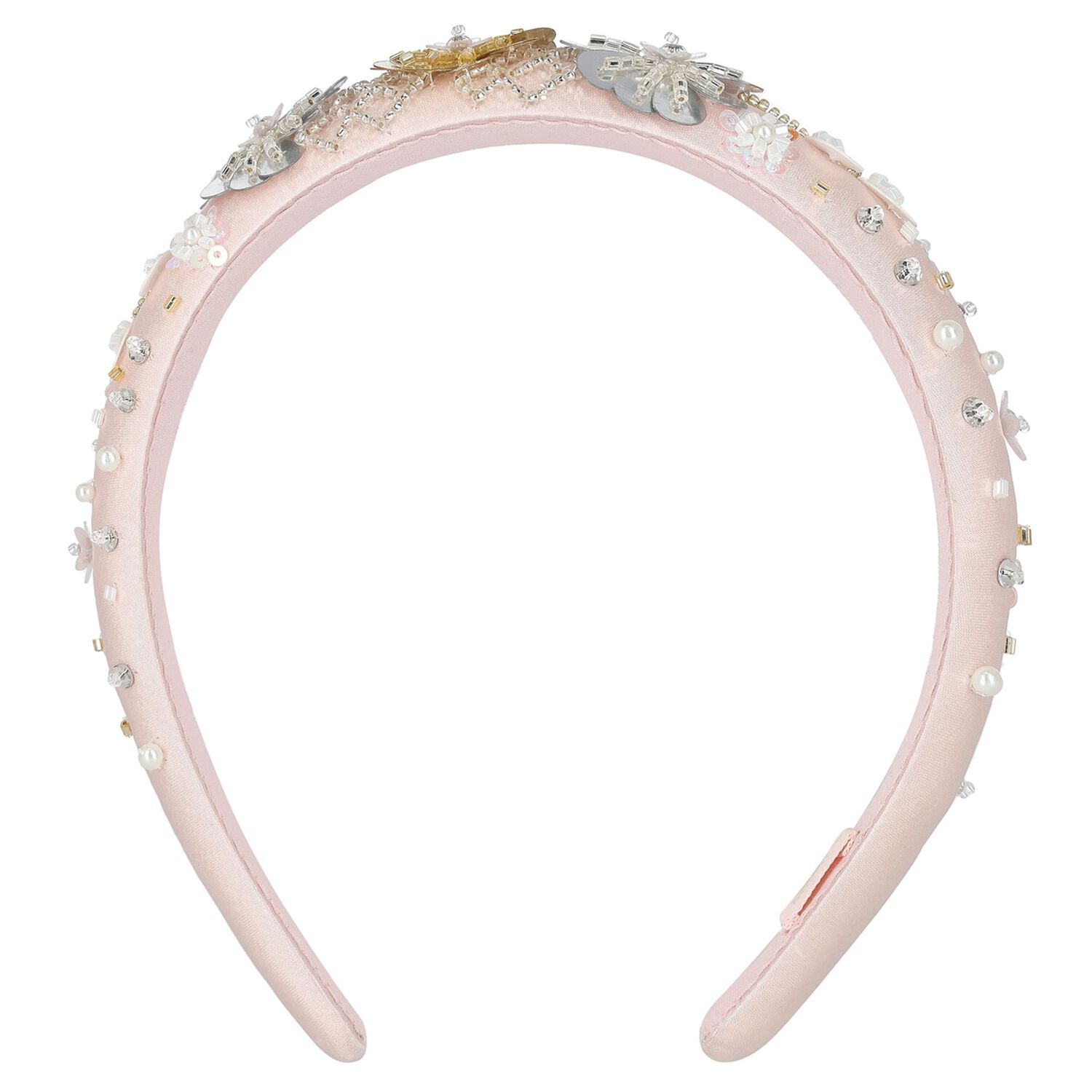 Girls Pink Flower Sequin Headband, 1, hi-res image number null