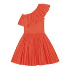 Girls Orange Ruffle Chloey Dress, 1, hi-res