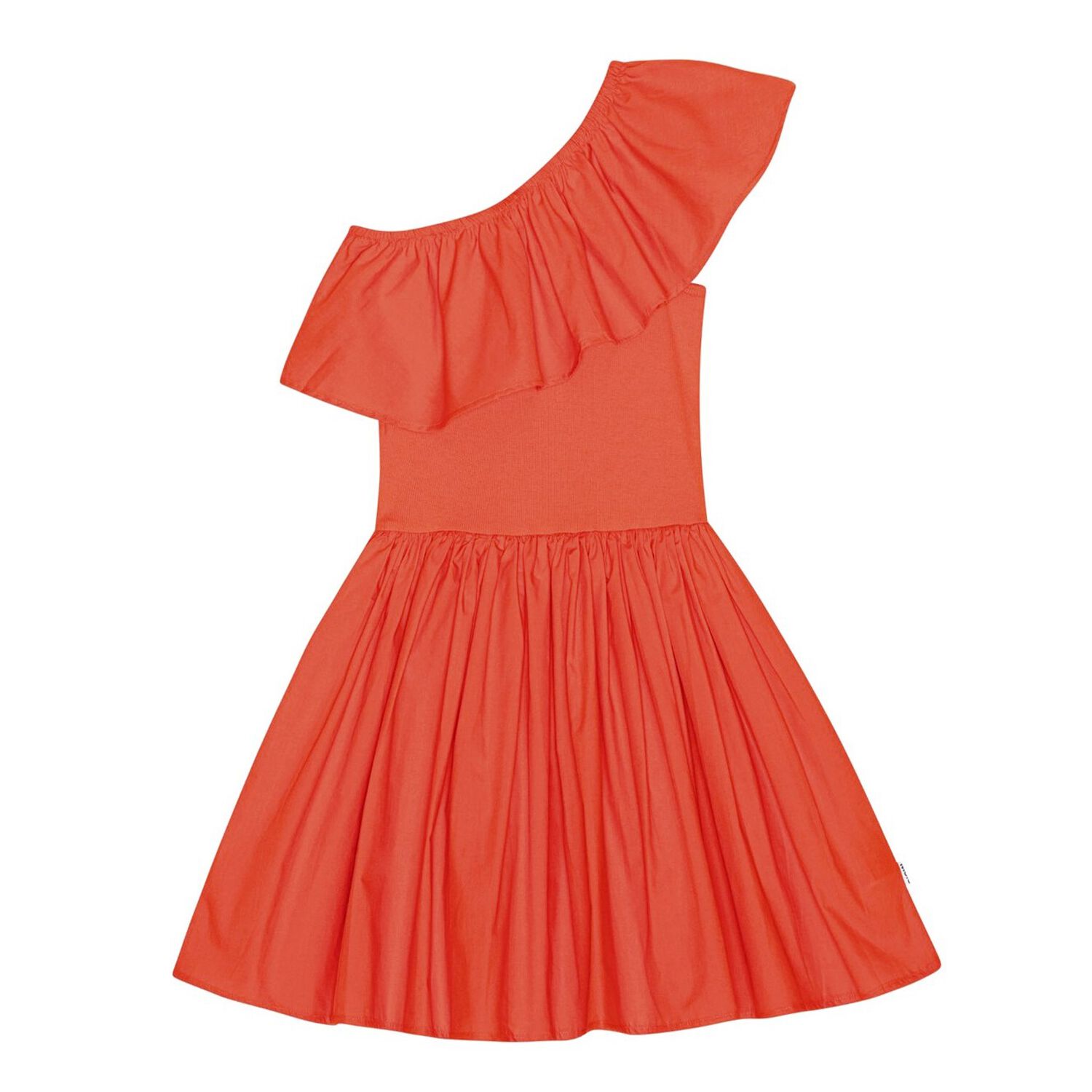 Girls Orange Ruffle Chloey Dress, 1, hi-res