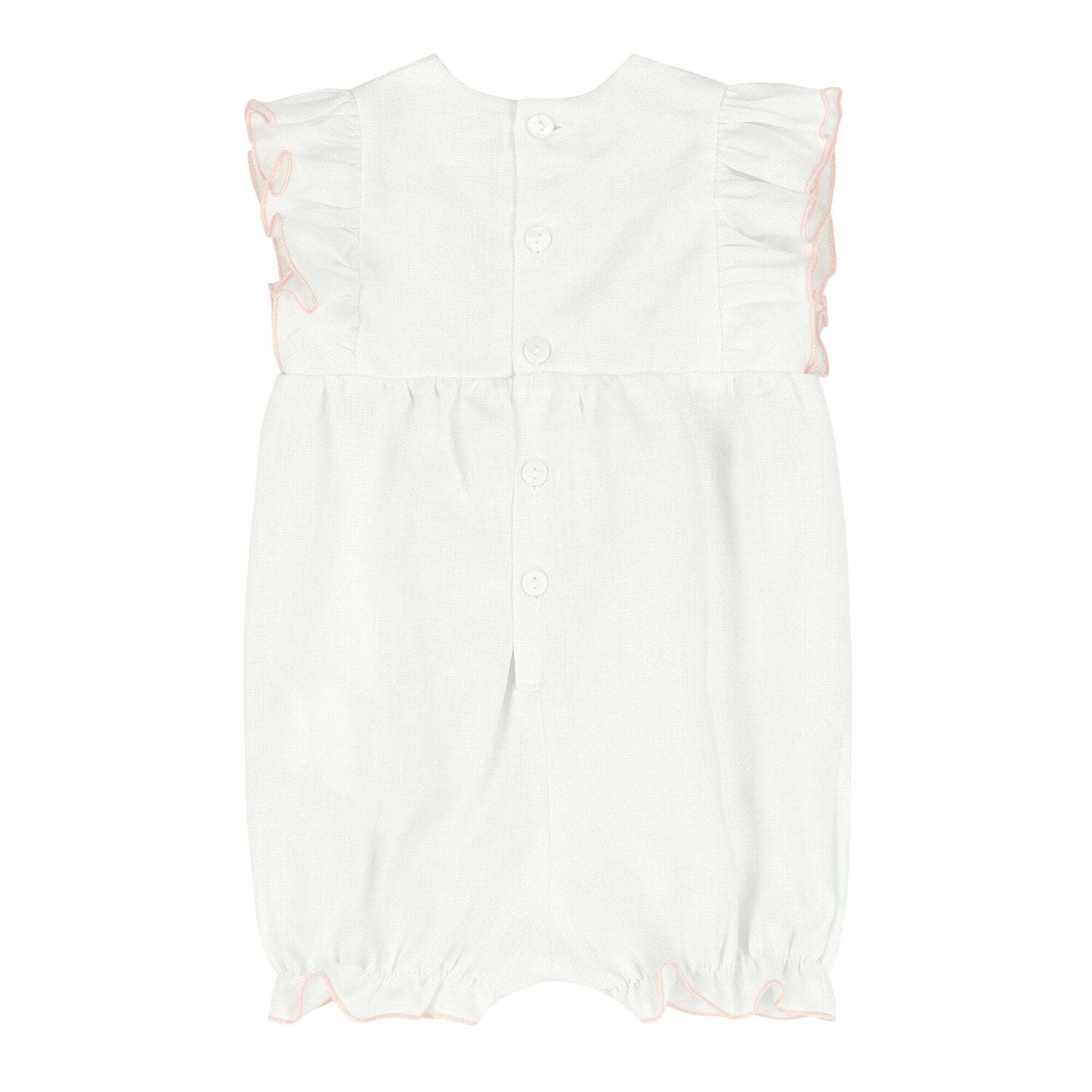 Baby Girls White Romper, 1, hi-res image number null