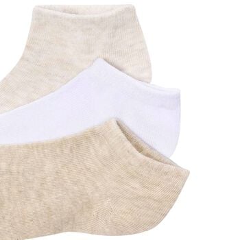 Boys Beige & White Socks (3 Pack) 