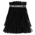 Girls Black Logo Pleated Tutu Skirt, 1, hi-res