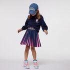 Girls Navy Blue Glitter Sweatshirt, 1, hi-res