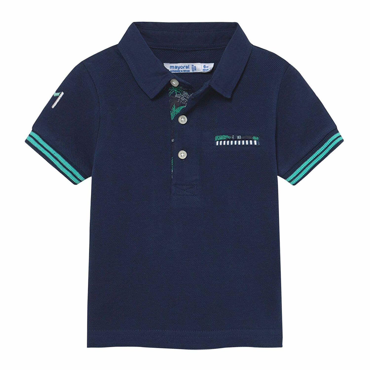 Younger Boys Navy Polo Shirt, 1, hi-res