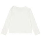 Girls White Embellished Floral Long Sleeve Top, 1, hi-res
