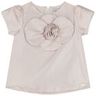 طقم تنورة ساتان باللون الذهبي, 1, hi-res