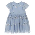 Younger Girls Blue Horse Tulle Dress, 1, hi-res