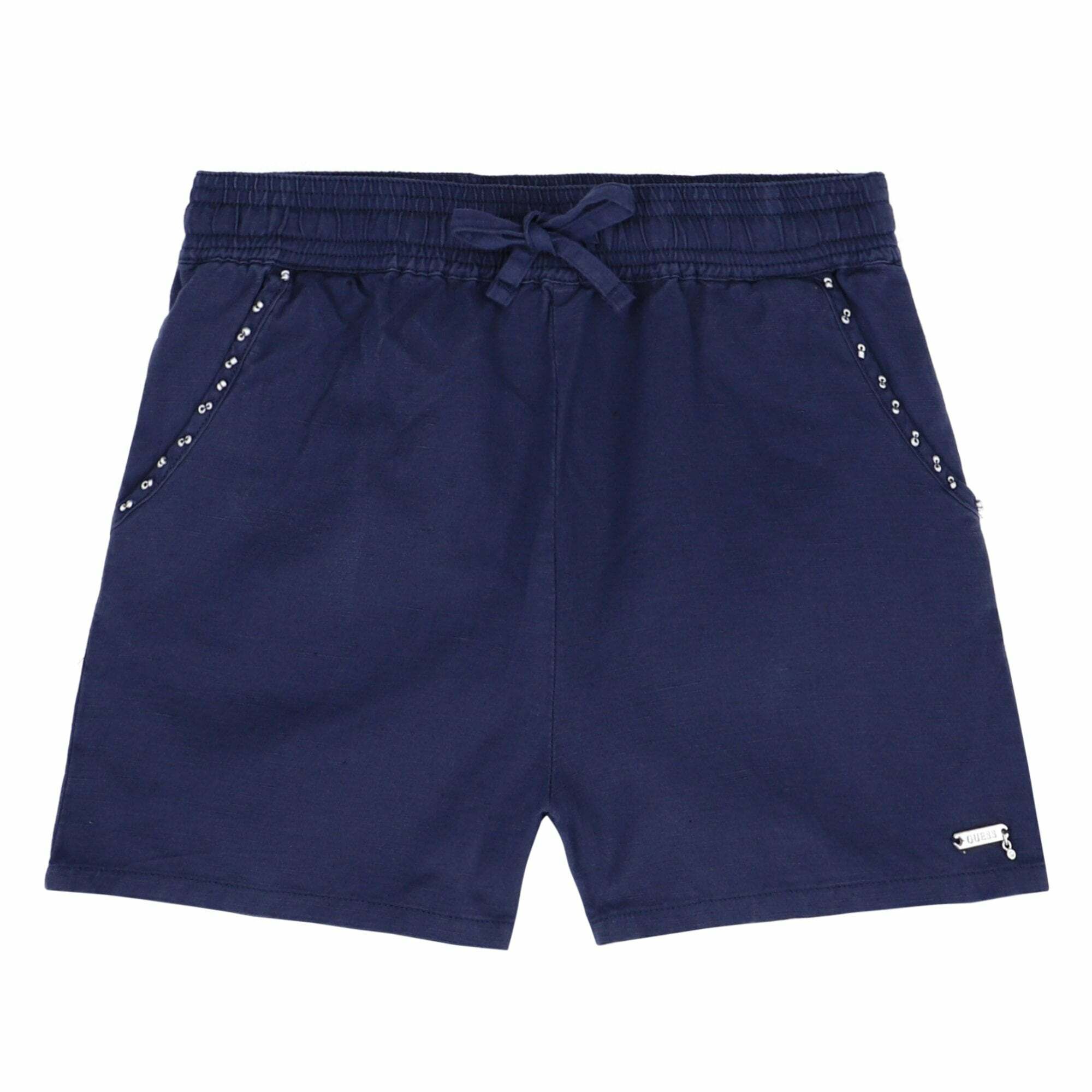 Guess Girls Navy Blue Linen Shorts Junior Couture QA