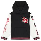 Boys Black & White Jordan Hooded Top, 1, hi-res