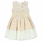 Girls Beige Embellished Dress, 1, hi-res