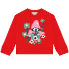 Girls Red Floral Sweatshirt, 1, hi-res
