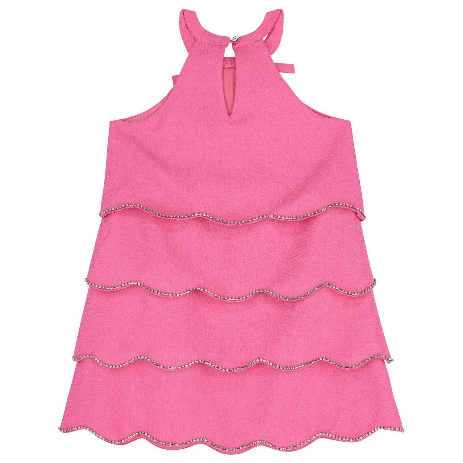 Pink Logo Diamante Dress , 1, hi-res