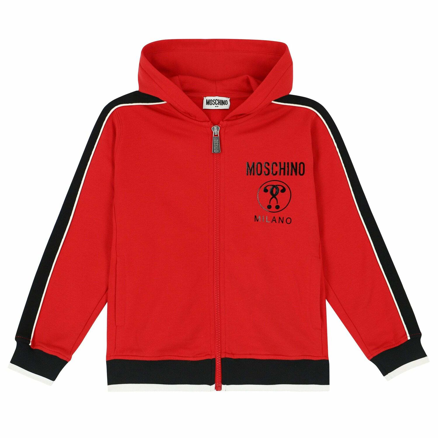 Boys Red Logo Zip Up Top, 1, hi-res
