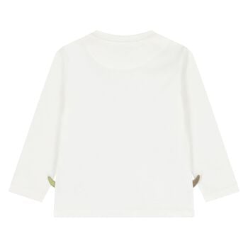 Younger Boys Ivory Dinosaur Long Sleeve Top