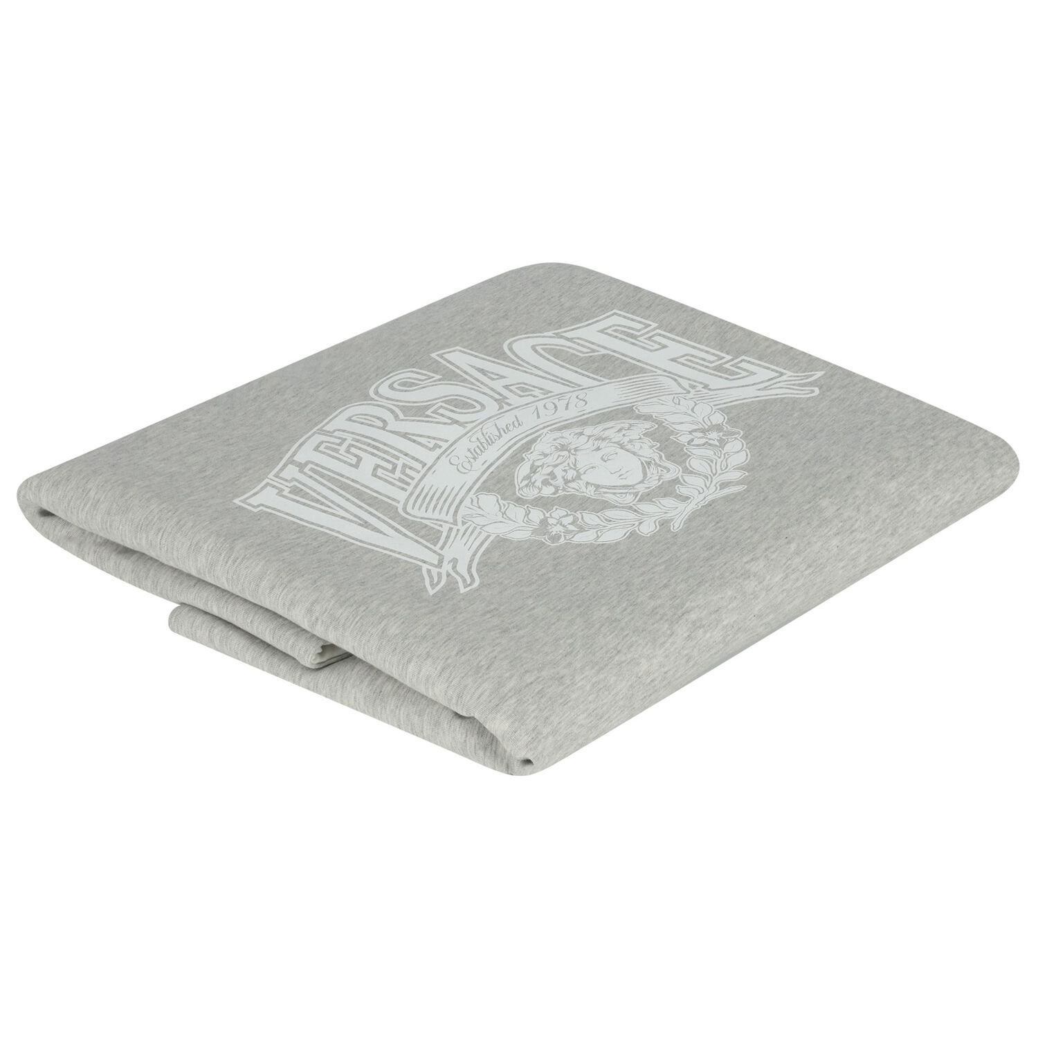 Baby Boys Grey & White Medusa Logo Blanket, 1, hi-res