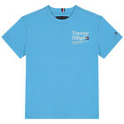 تيشيرت أولاد بالشعار باللون الأزرق, 3, hi-res