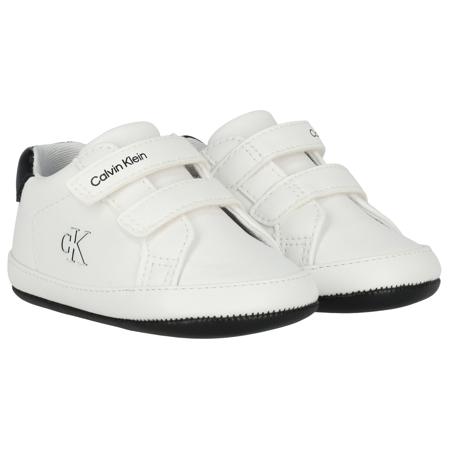 White Logo Baby Pre Walker Shoes, 1, hi-res
