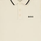 Boys Mini Me Ivory Logo Polo Shirt, 3, hi-res