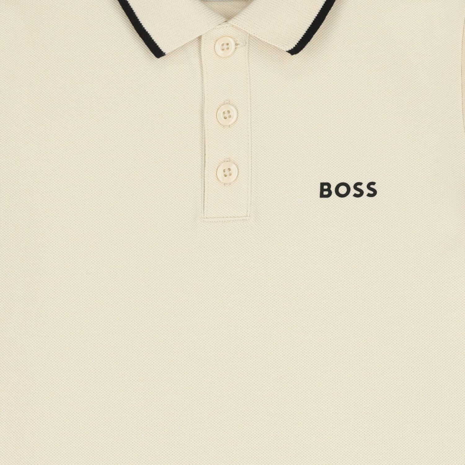 Boys Mini Me Ivory Logo Polo Shirt, 3, hi-res