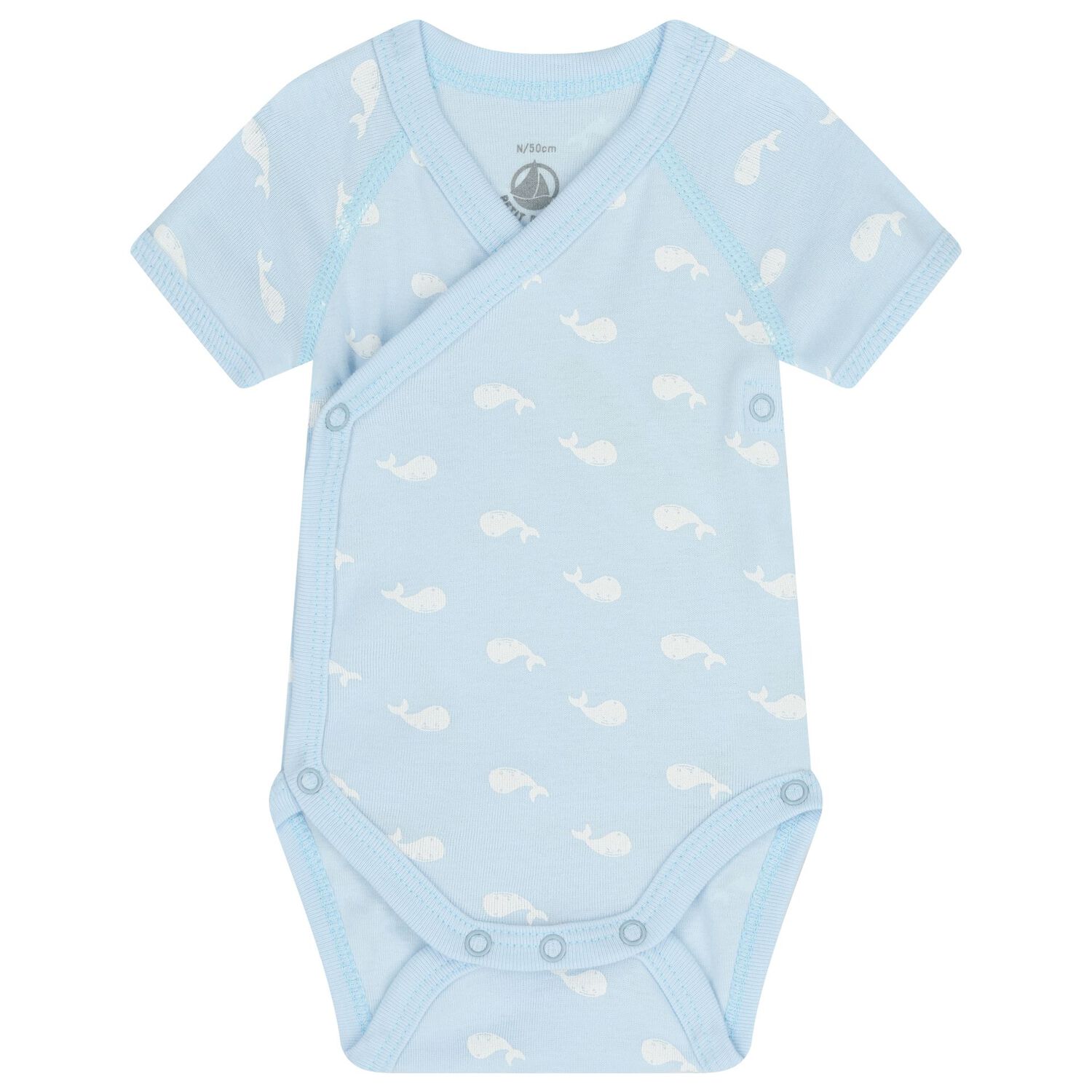 Baby Boys Blue & Ivory Whale Bodysuit ( 3-Pack ), 1, hi-res