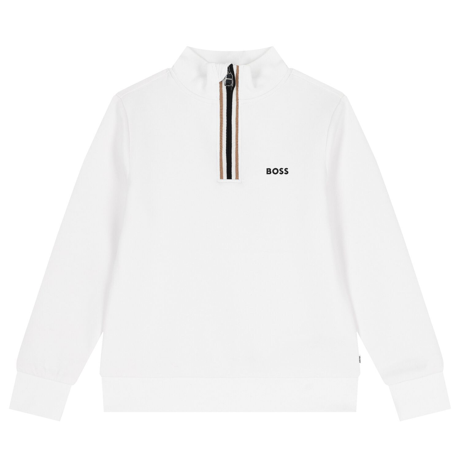 Boys White Logo Sweatshirt, 2, hi-res