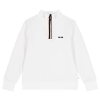 Boys White Logo Sweatshirt