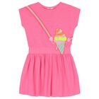 Girls Pink Ice Cream Dress, 1, hi-res