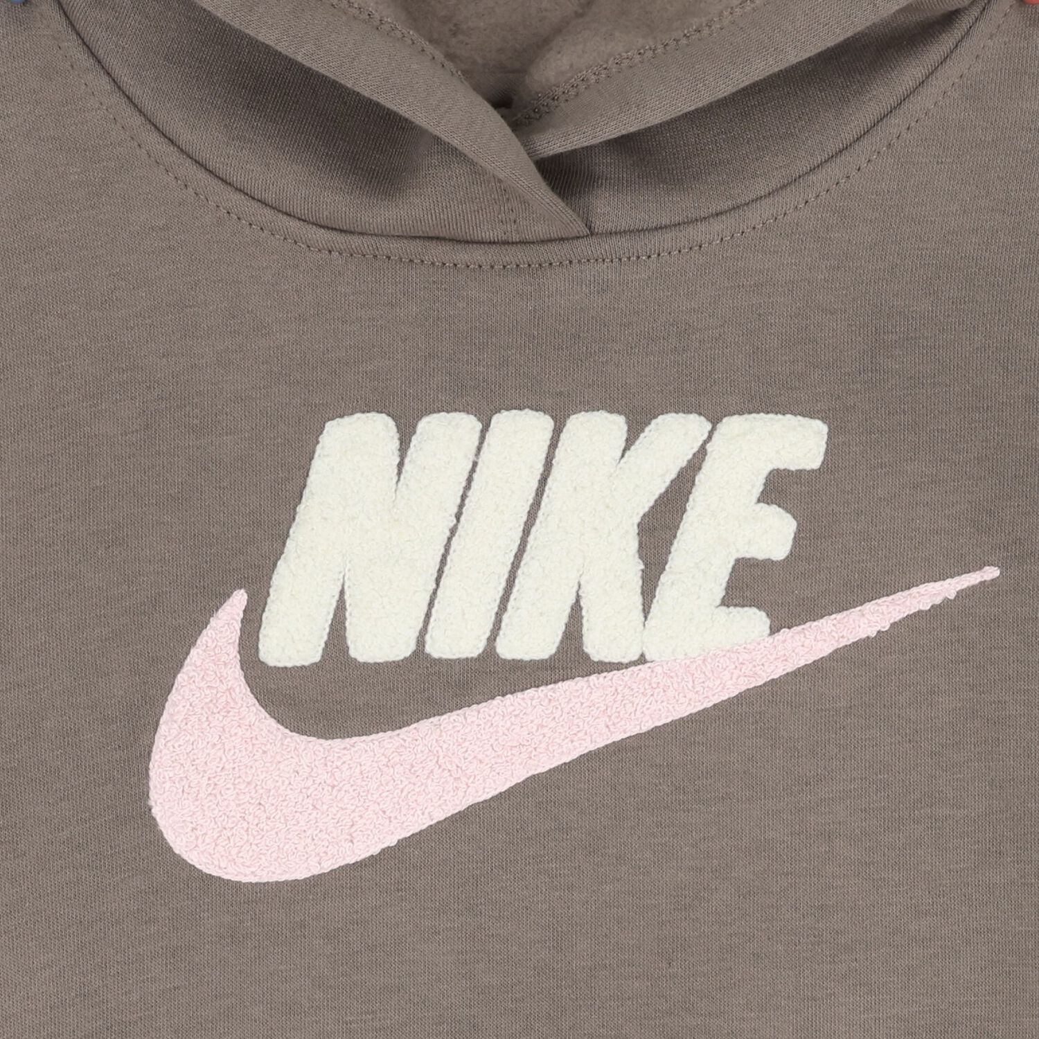 توب هودي بنات بالشعار باللون البيج, 1, hi-res