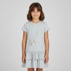Girls Grey Logo Dress, 2, hi-res