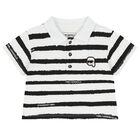Boys White & Beige Logo Shorts Set, 1, hi-res